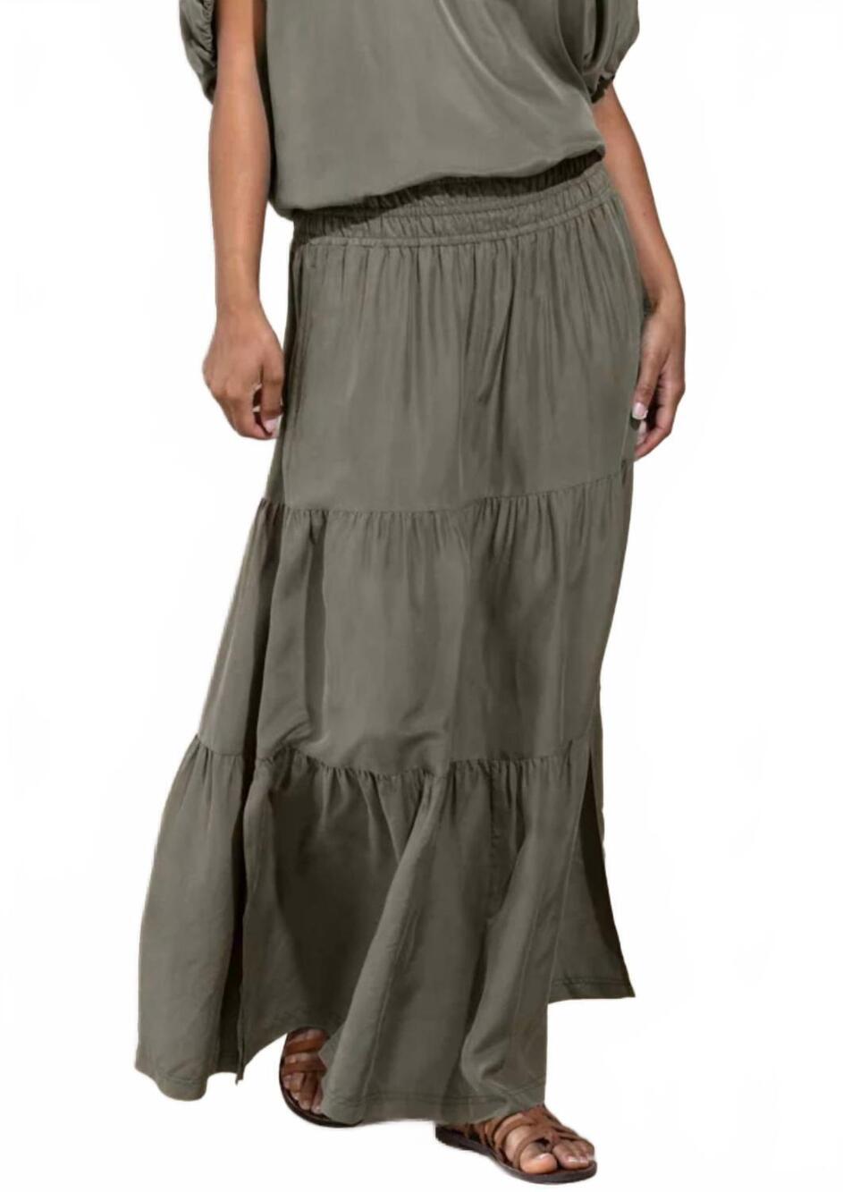 NEW GO BY GO SILK go lastic skirt in fatigue